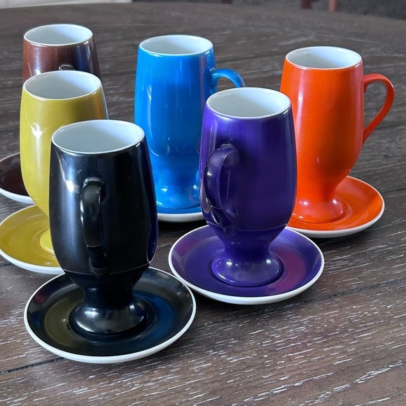 LaGardo Tackett Schmid Set of 6 Espresso cups with Saucers - MCM 1970’s - Picture 13 of 13